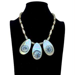 Handmade Artisan Porcelain Statement Necklace Signed One Of A Kind Pendants